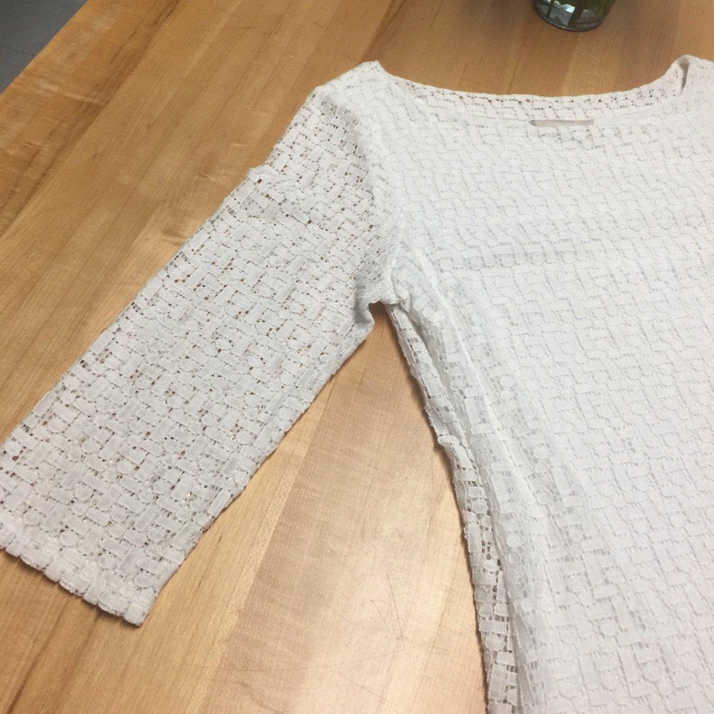 Banana Republic boatneck white blouse - 3/4 sleeve